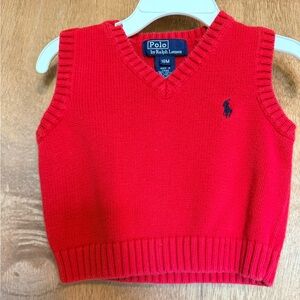 Ralph Lauren Vibrant Red Knit Vest